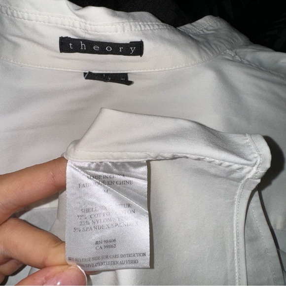 Theory White Button Down Medium - Picture 5 of 5